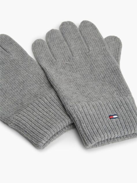 Grey Hilfiger Flag Embroidery Gloves with Cashmere  Men