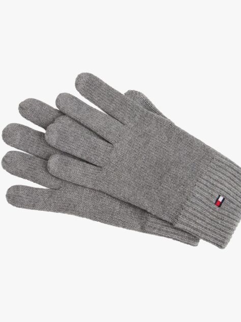 Grey Hilfiger Flag Embroidery Gloves with Cashmere  Men