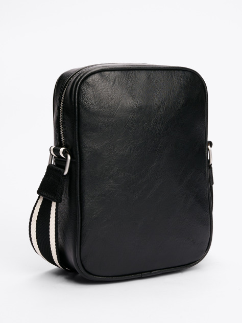 Black City Contrast Strap Reporter Bag  Men