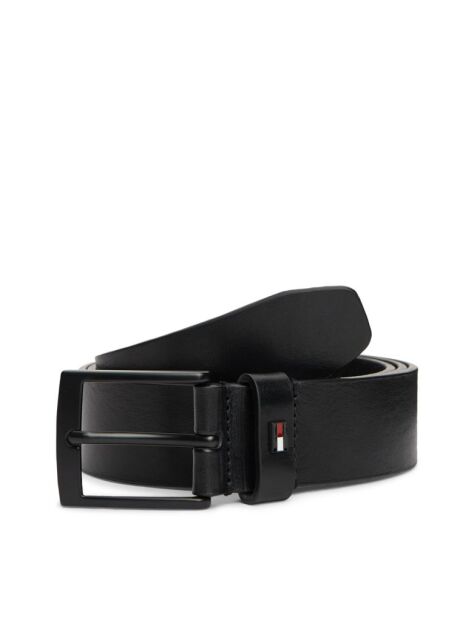 Black Square Buckle Leather Belt  Men