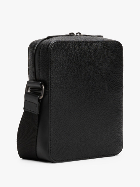 Black TH Monogram Pebble Grain Reporter Bag  Men