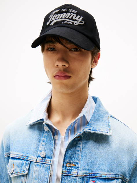 Black Logo Embroidery Baseball Cap  Men