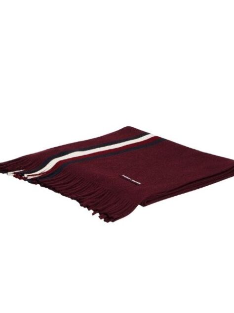 Red Modern Heritage Signature Wool Blend Scarf  Men