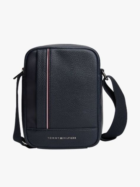 Blue Metal Logo Crossbody Reporter Bag  Men