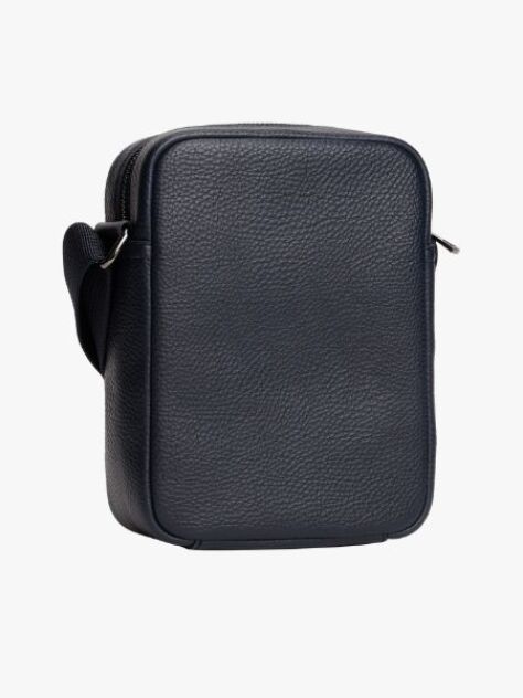 Blue Metal Logo Crossbody Reporter Bag  Men