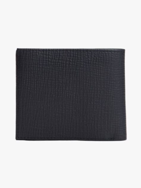 Blue Hilfiger Flag Leather Card And Coin Bifold Wallet  Men