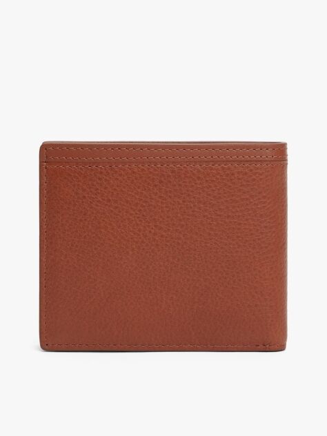 Brown Corporate Logo Leather Bifold Wallet  Men