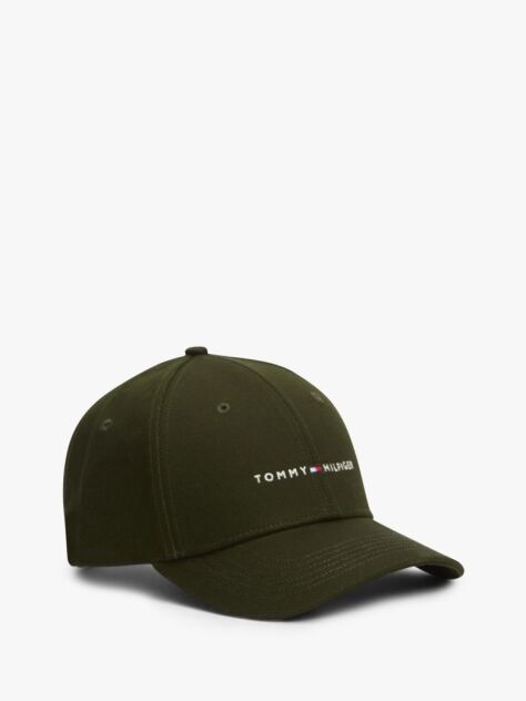 Green Logo Embroidery Twill Six-Panel Baseball Cap  Men