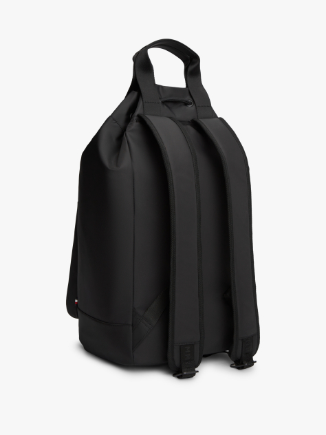 Black Metal Logo Crossbody Sling Bag  Men