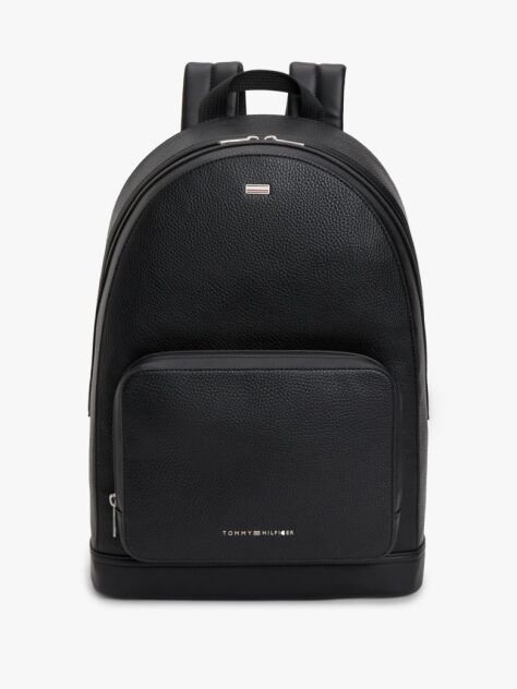 Black Signature Tape Plaque Dome Backpack  Men