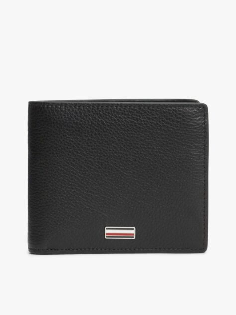 Black Credit Card And Coin Leather Bifold Wallet  Men