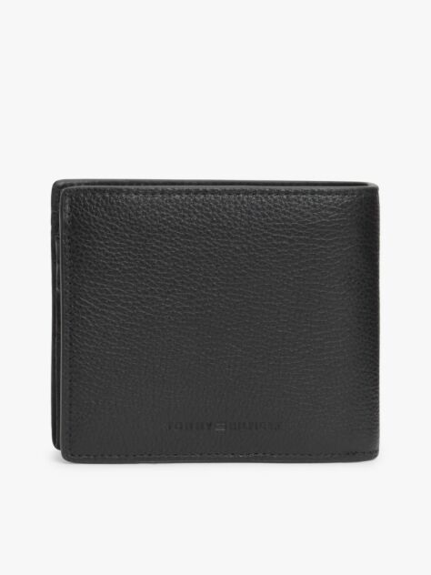 Black Credit Card And Coin Leather Bifold Wallet  Men