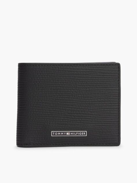 Black TH Business Leather Bifold Credit Card Wallet  Men