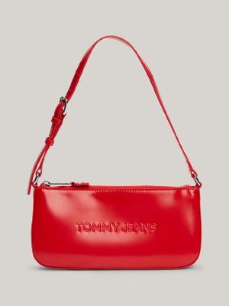 Red Essential Embossed Logo Shoulder Bag  Women