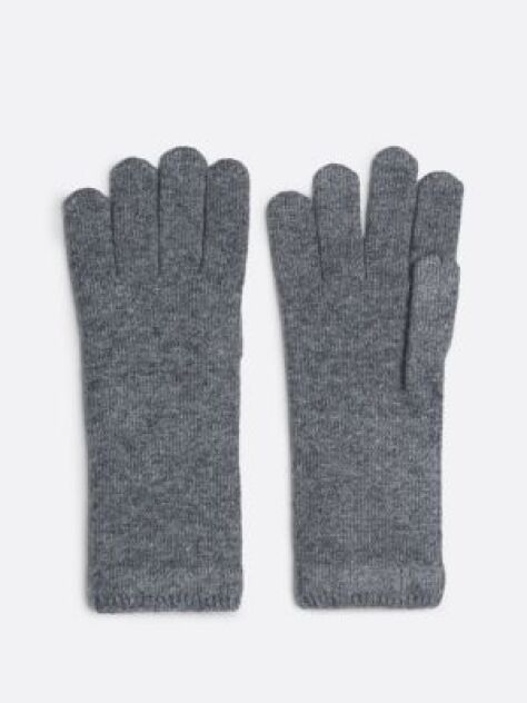 Grey TH Monogram Gloves With Cashmere  Women