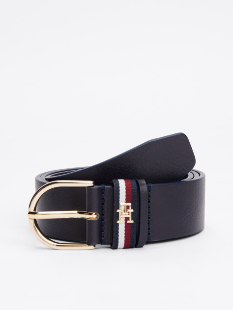 Blue Essential Signature Tape Leather Belt  Women