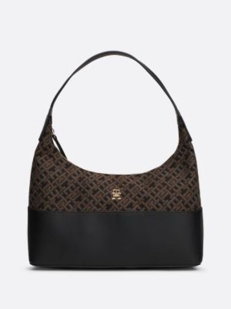 Black TH Monogram Jacquard Shoulder Bag  Women