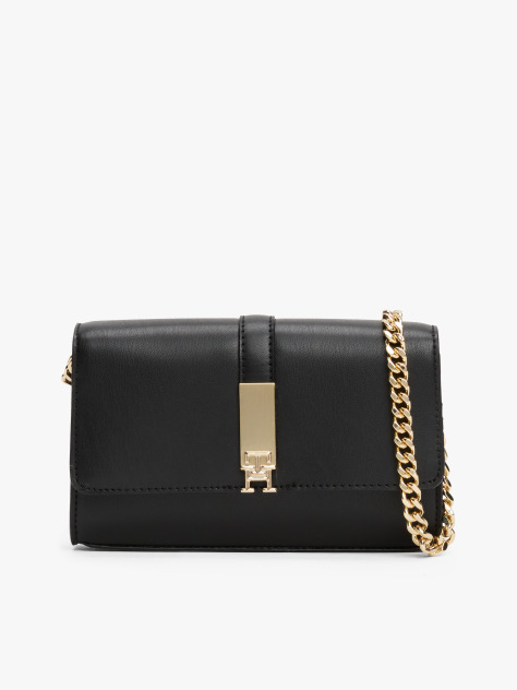 Black Heritage Chain Strap Crossbody Bag  Women