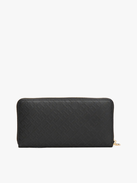 Black TH Monogram Zip-Around Wallet  Women