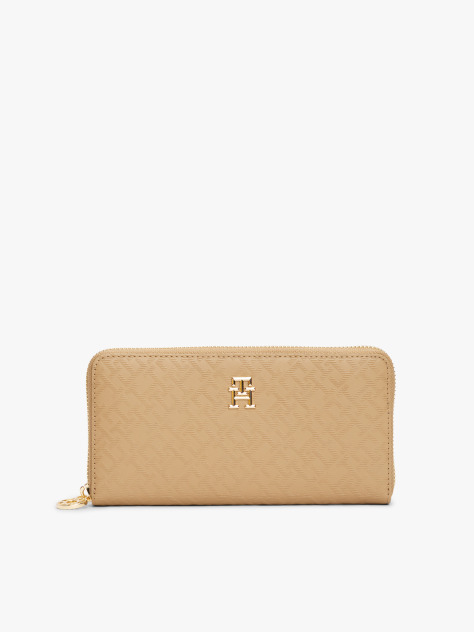 Brown TH Monogram Zip-Around Wallet  Women