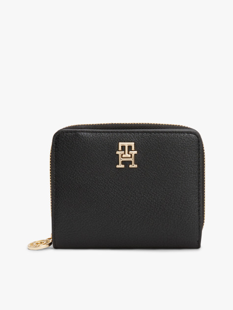 Black TH Monogram Plaque Wallet  Women