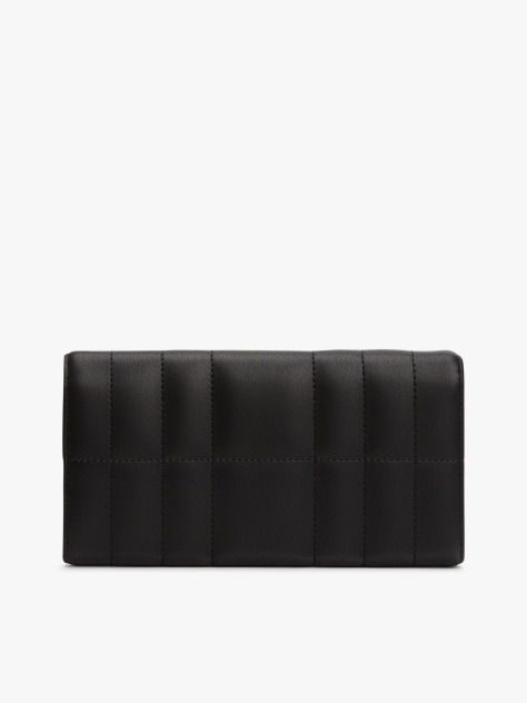 Black TH Feminine Large Flap Wallet   Women