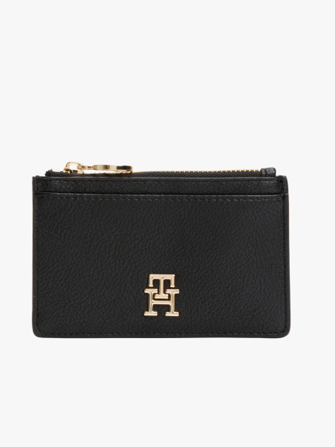 Black TH Monogram Plaque Card Holder  Women