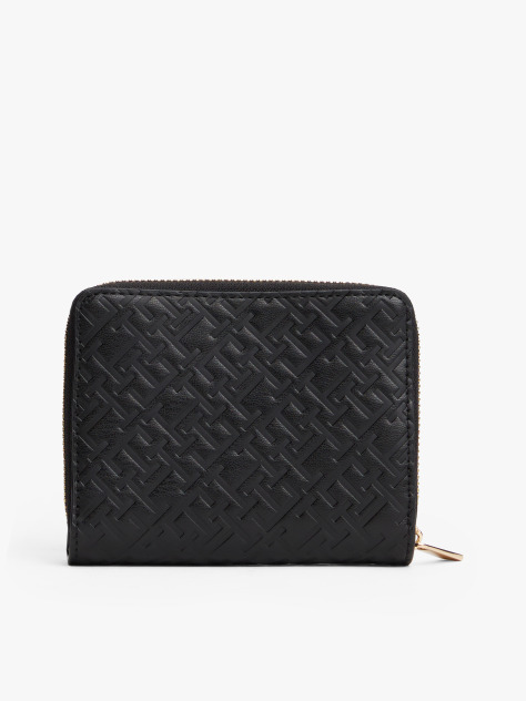 Black TH Monogram Zip-Around Flap Wallet  Women