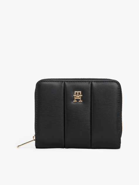 Black TH Icon Medium Quilted Wallet  Women