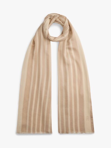 Beige Chic TH Monogram Rectangular Scarf  Women