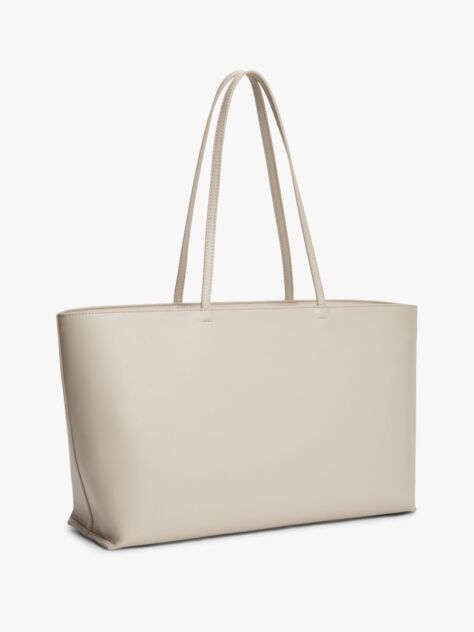 Beige Essential Embossed Logo Tote Bag  Women