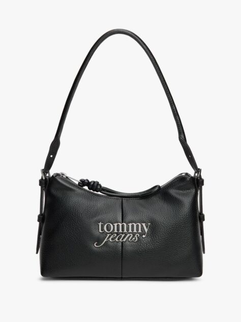 Black Metal Logo Shoulder Bag  Women