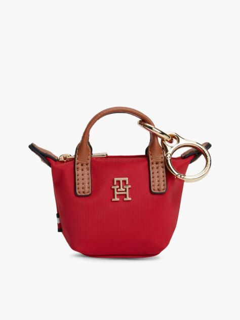 Red Tote Bag Keyring Pouch Charm  Women