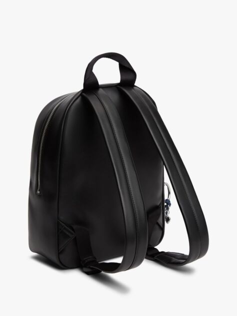 Black Logo Charm Dome Backpack  Women