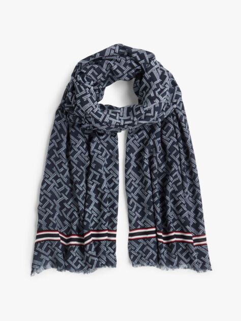 Blue TH Monogram Lightweight Scarf  Women