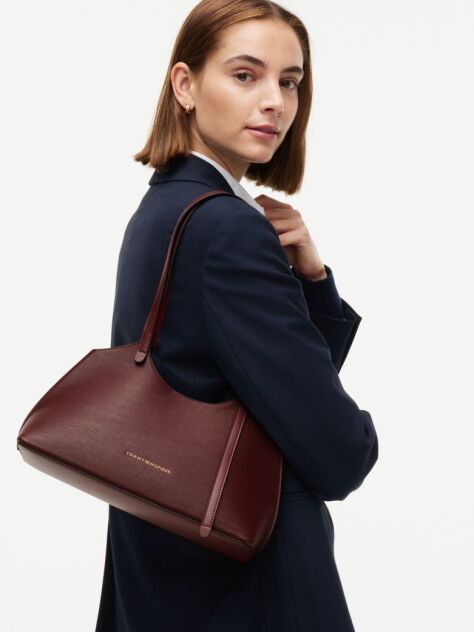 Red Modern Textured Tote Bag  Women