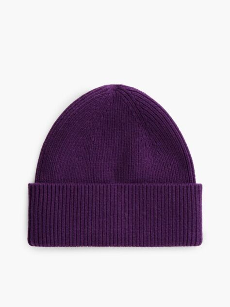 Purple Hilfiger Flag Embroidery Beanie With Wool  Women
