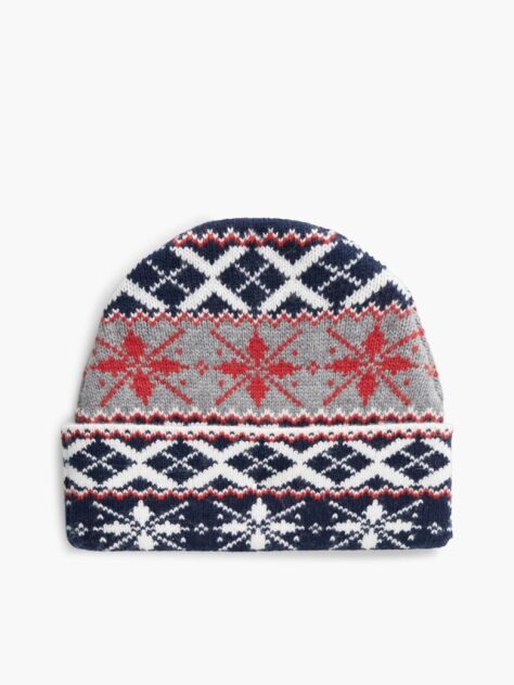 Multi Enamel Flag Fair Isle Beanie With Alpaca  Women