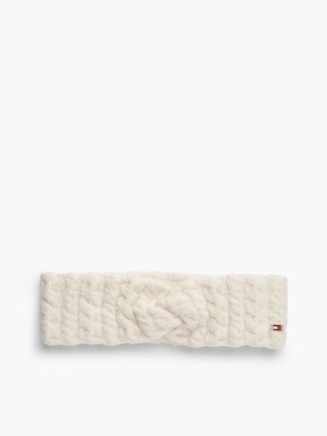 Beige Enamel Flag Headband With Alpaca  Women