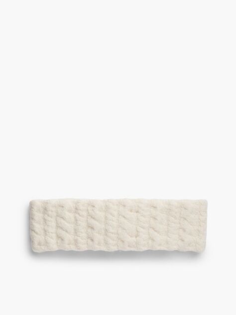 Beige Enamel Flag Headband With Alpaca  Women