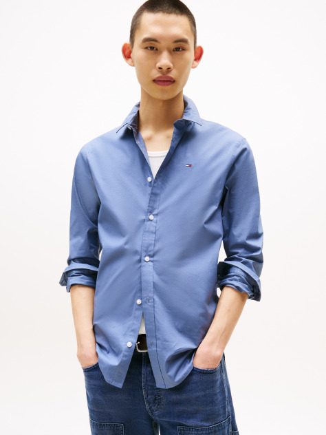 Blue Stretch Slim Fit Shirt  Men