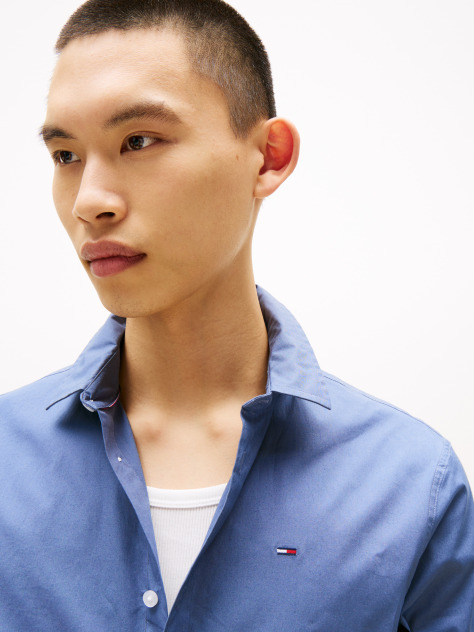 Blue Stretch Slim Fit Shirt  Men
