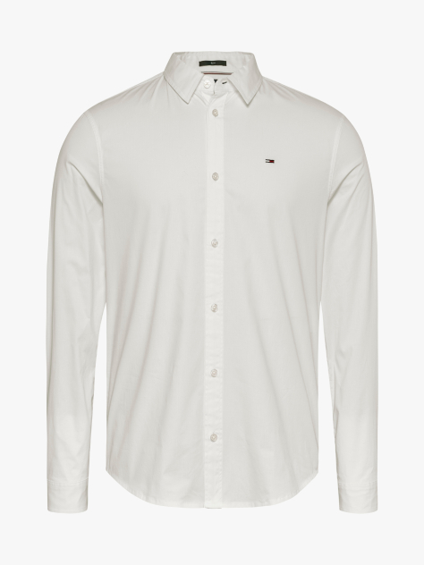 White Stretch Slim Fit Shirt  Men