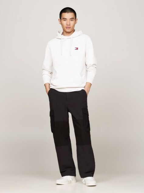 Grey Badge Drawstring Hoody  Men
