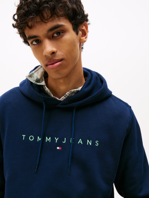 Blue Regular Logo Hoody  Men
