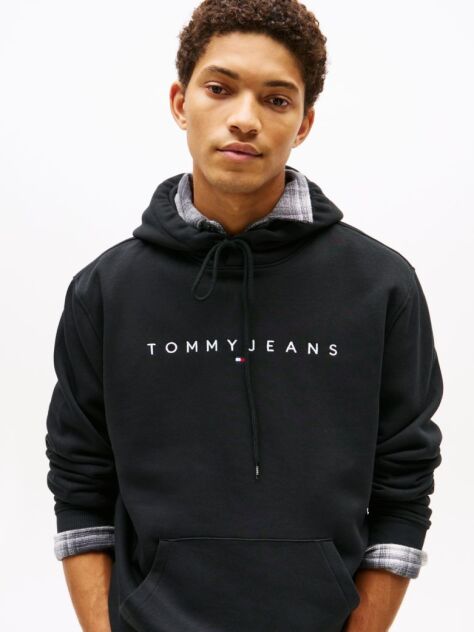 Black Regular Logo Hoody  Men