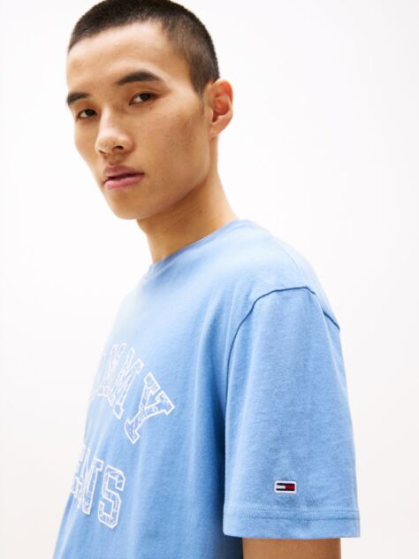 Blue Regular Fit Paisley College T-Shirt  Men