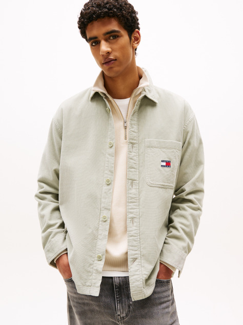 Green Brick Cord Overshirt Extended  Men