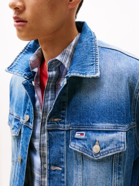 Denim Ryan Back Crest Embroidery Trucker Jacket  Men