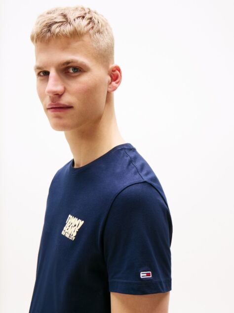Blue Bubble Logo Slim T-Shirt  Men